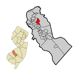 Camden County New Jersey Incorporated and Unincorporated areas Haddonfield Highlighted